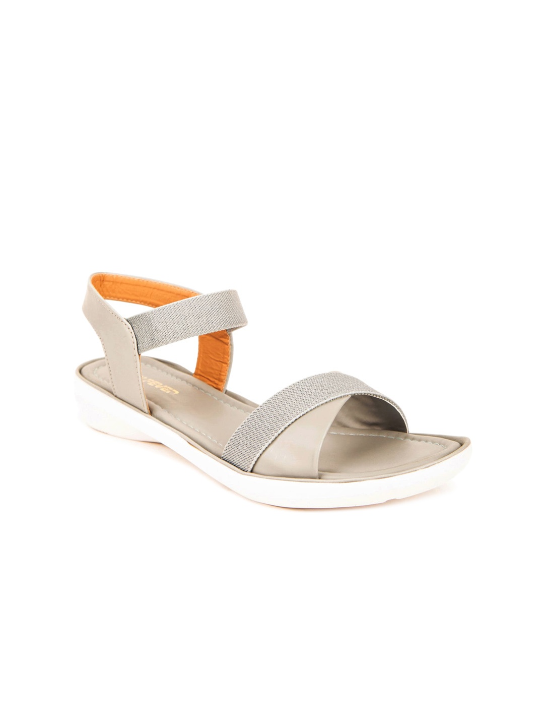 

Pink Fever Textured Open Toe Flats, Grey