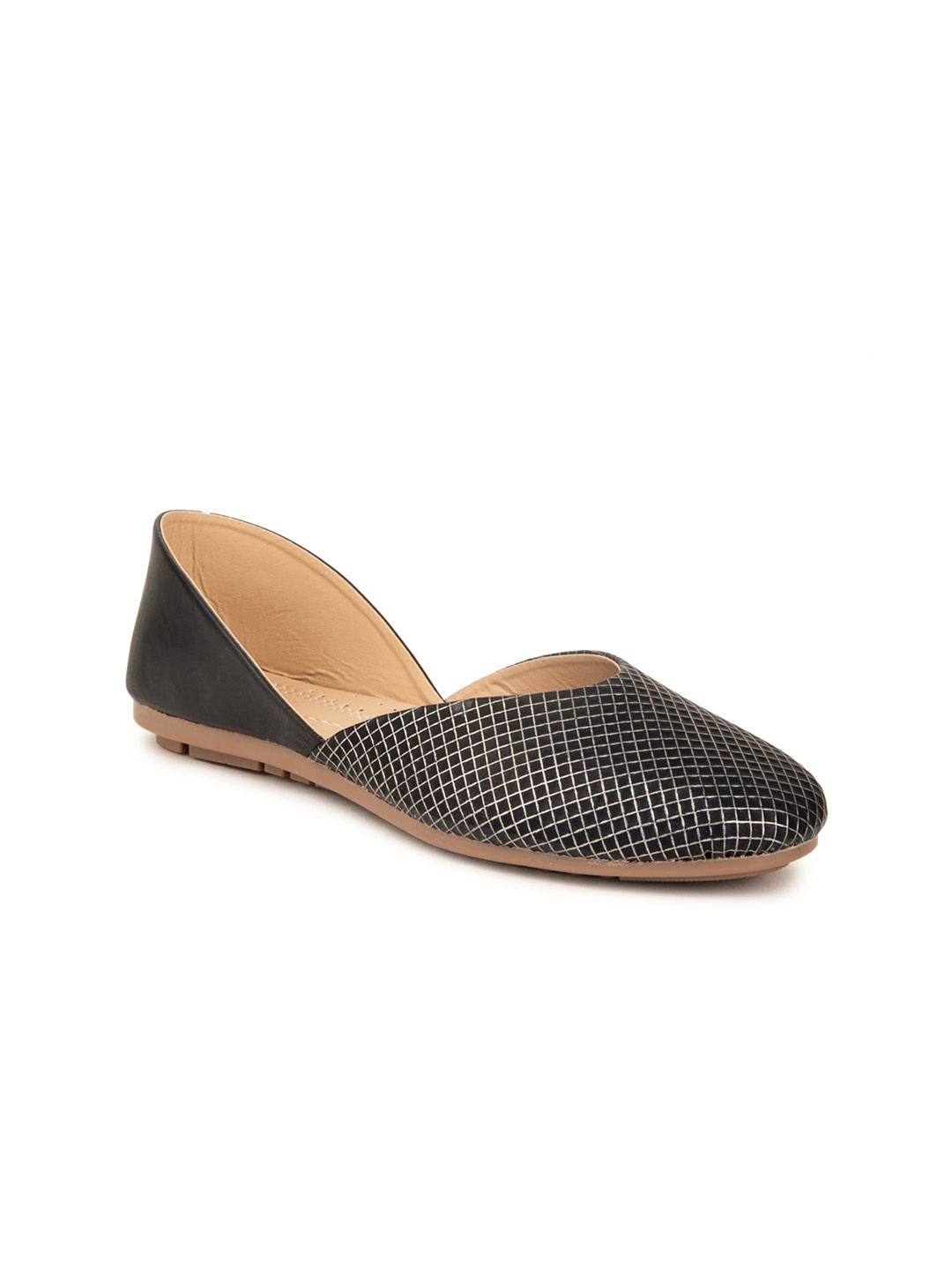 

Pink Fever Printed Slip On Mojaris, Black