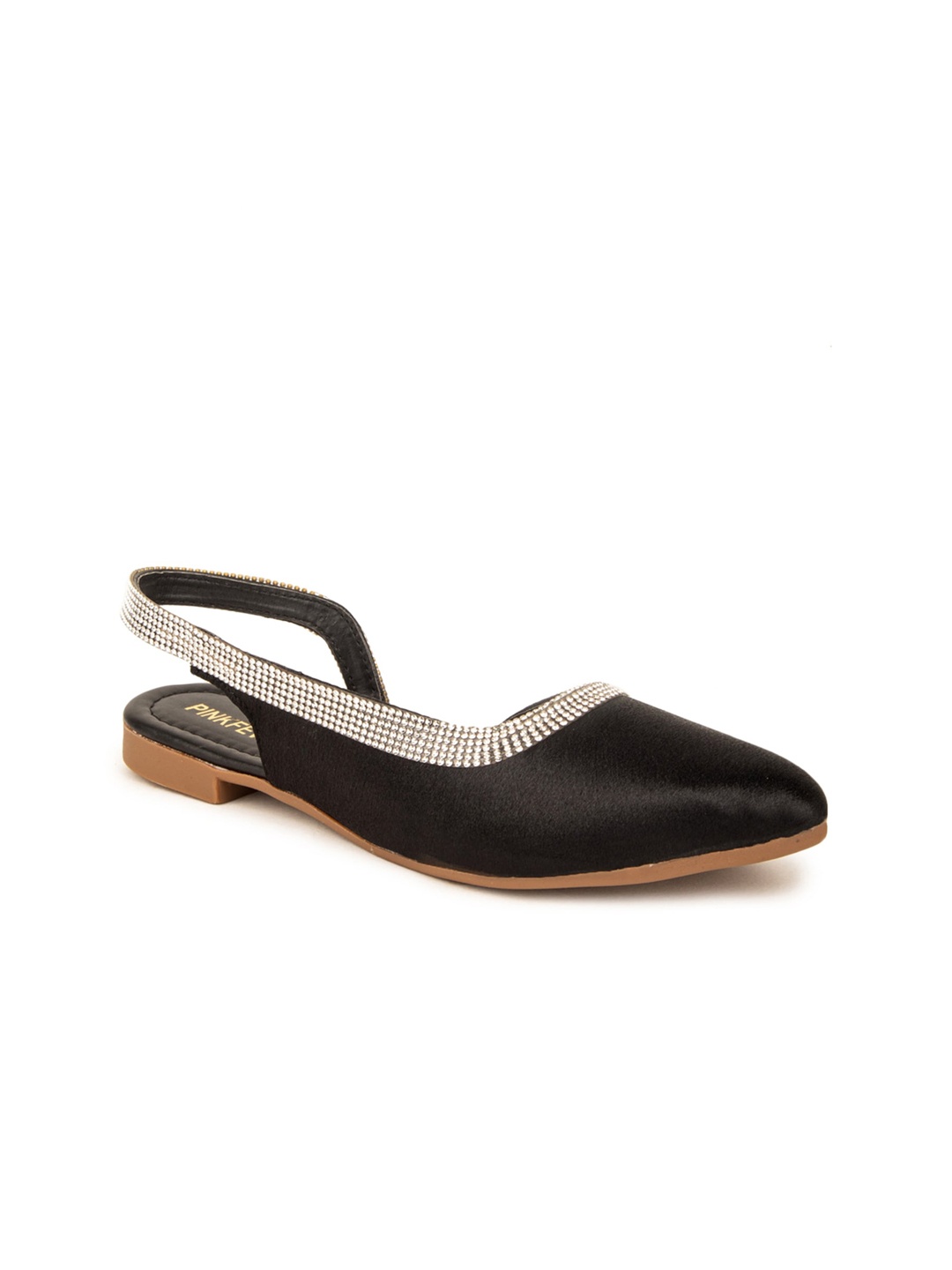 

Pink Fever Embellished Sling Back Mules, Black