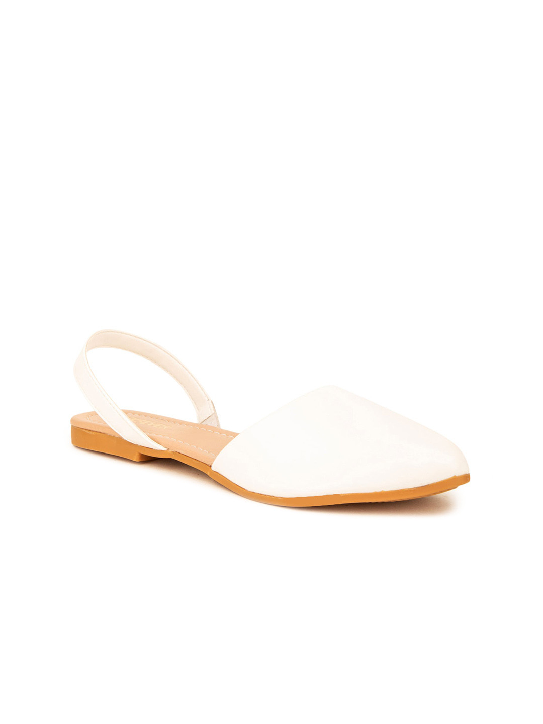 

Pink Fever Pointed Toe Mules With Backstrap, White