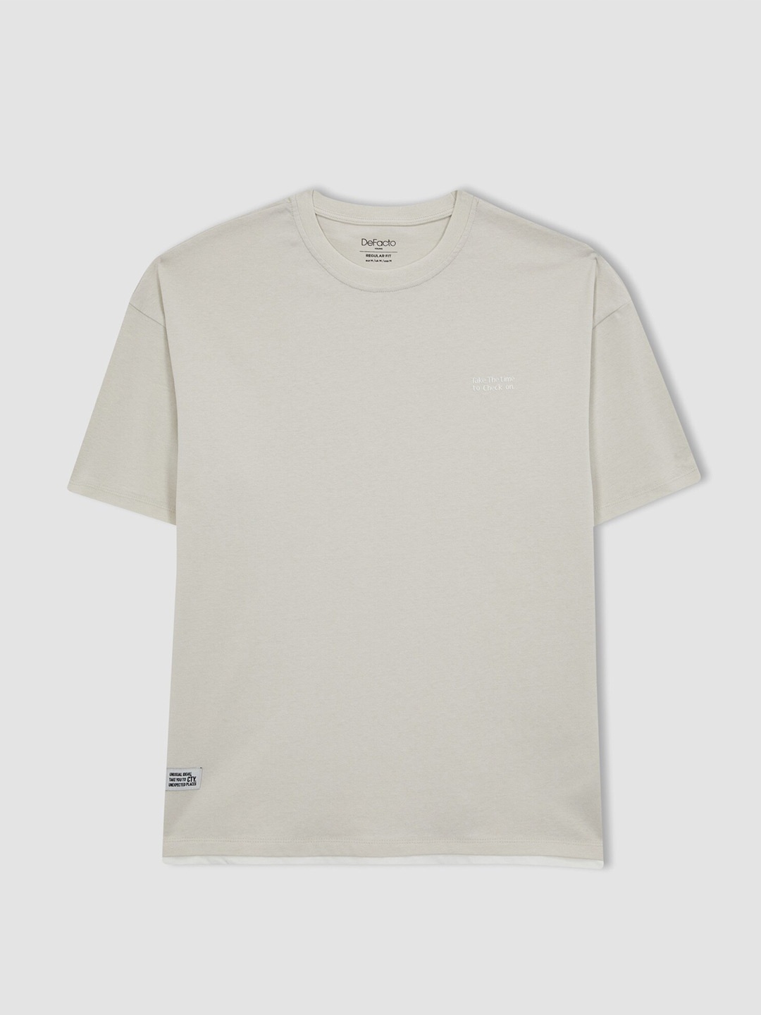 

DeFacto Round Neck Cotton T-shirt, Na
