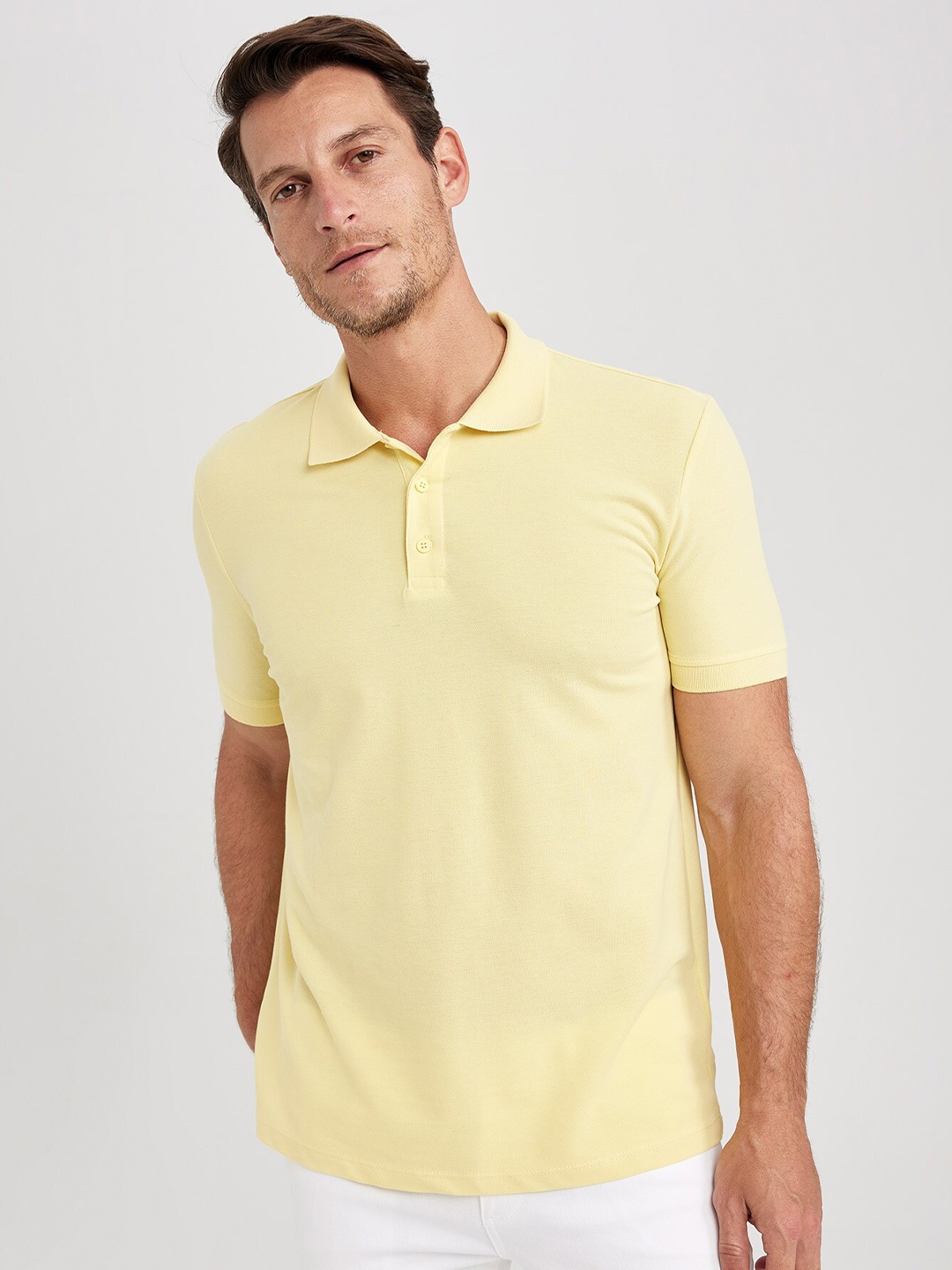 

DeFacto Polo Collar Cotton T-shirt, Na