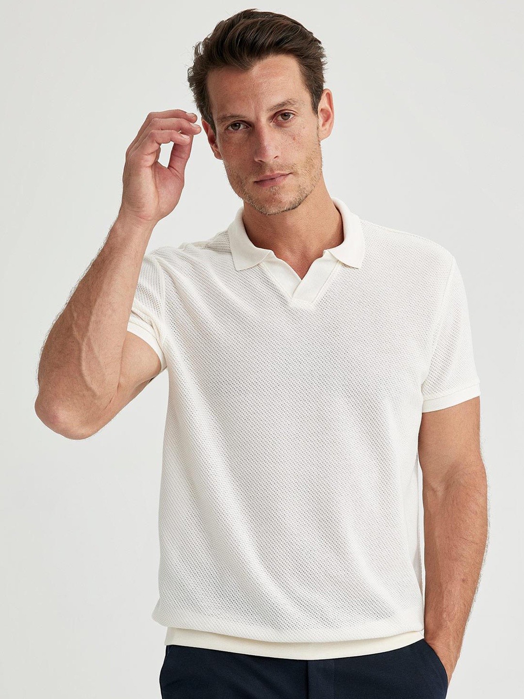

DeFacto Polo Collar T-shirt, Na