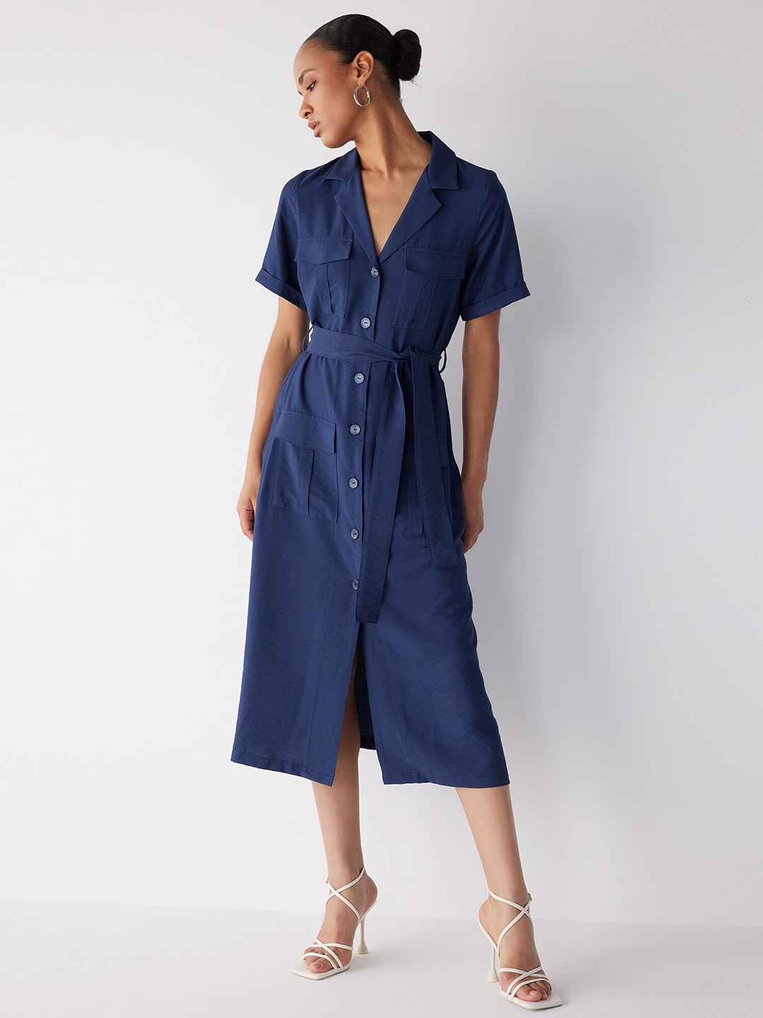 

DeFacto Shirt Midi Dress, Na