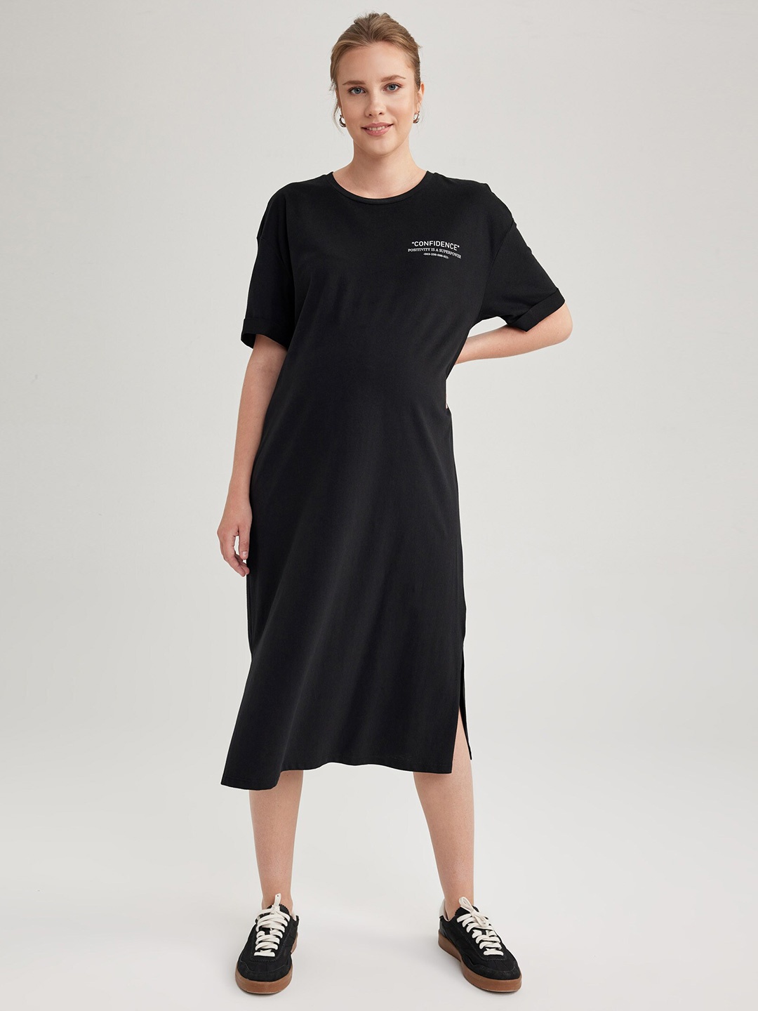 

DeFacto T-shirt Midi Dress, Black