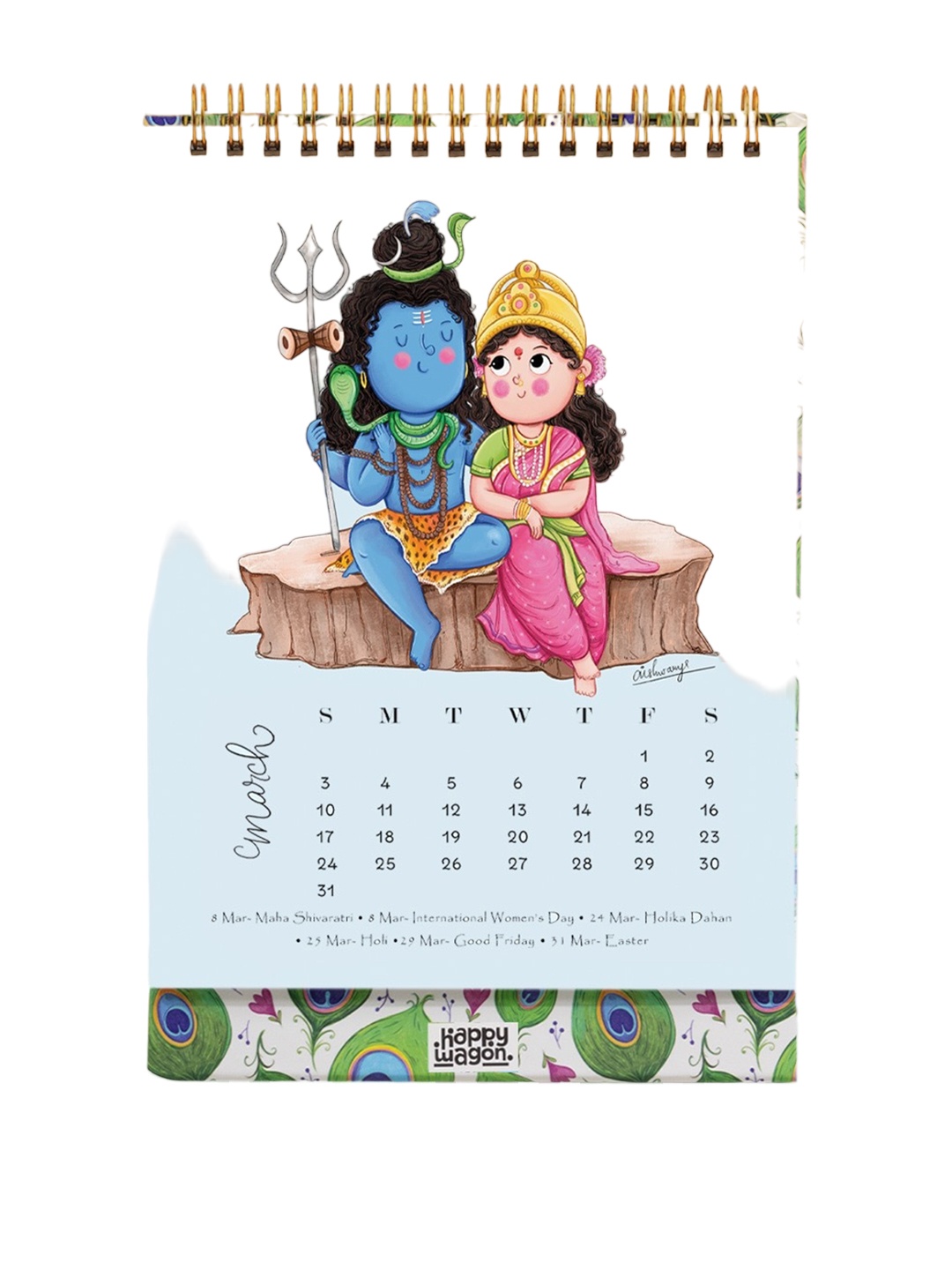 

happywagon Unisex 2024 Devinity Desk Calendar, Green