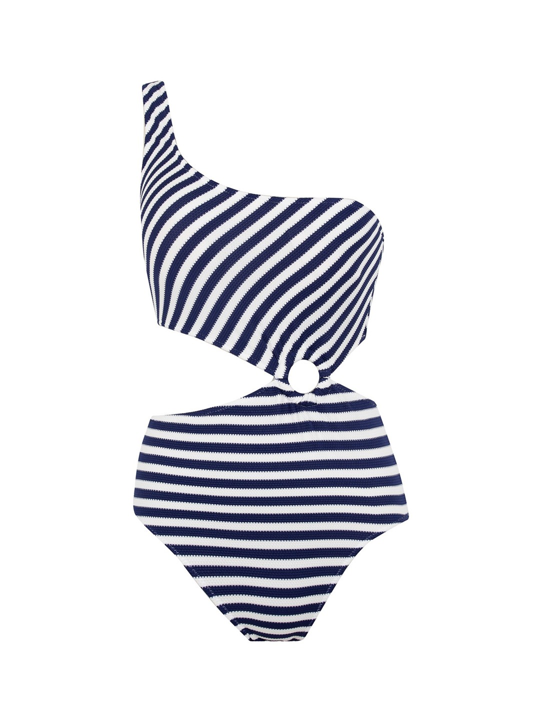 

DeFacto Striped Cut Out Swim Bodysuit, Blue
