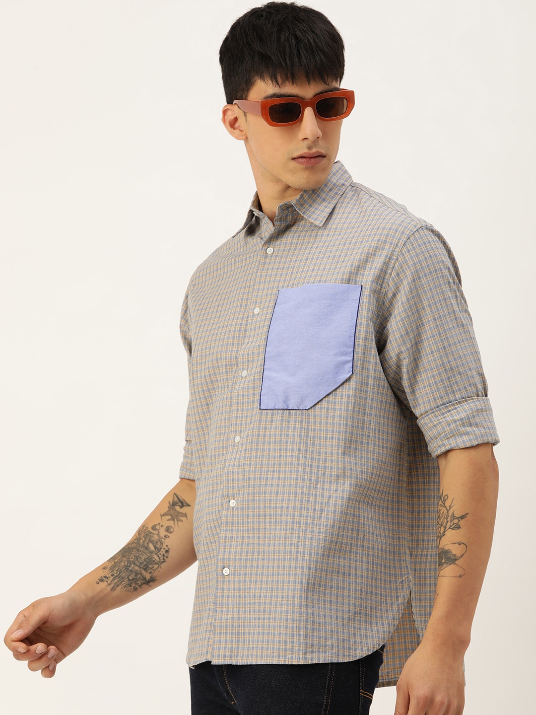 

Kook N Keech Men Relaxed Opaque Checked Casual Shirt, Beige