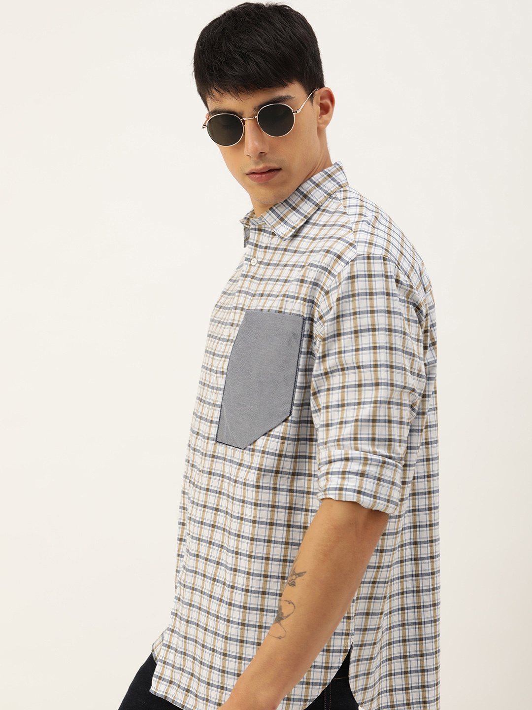 

Kook N Keech Men Relaxed Opaque Checked Casual Shirt, Mustard
