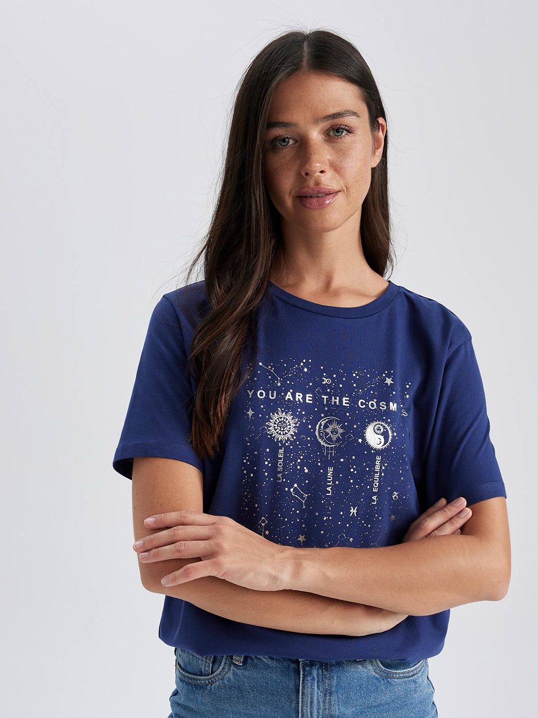 

DeFacto Typography Printed Cotton T-shirt, Na