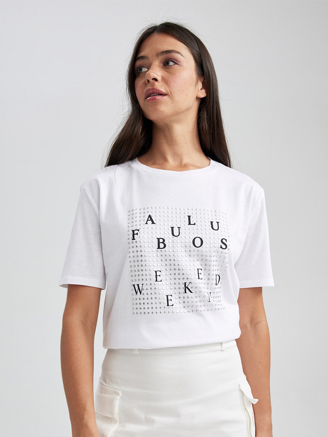 

DeFacto Typography Printed T-shirt, Na