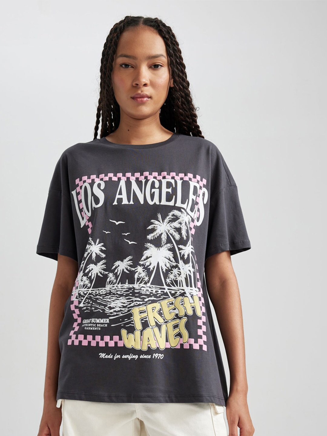 DeFacto Typography Printed T-shirt, Na