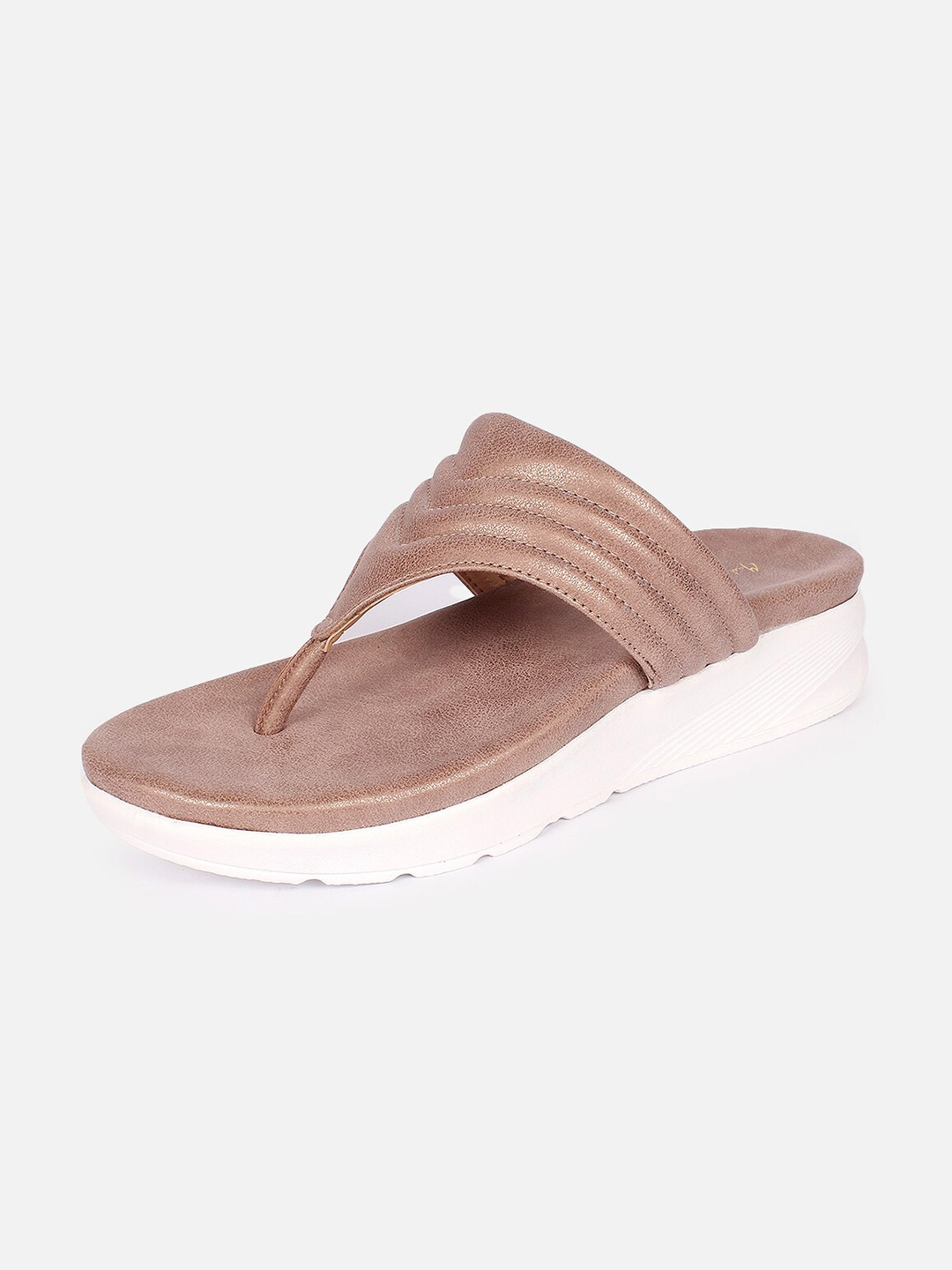 

Mast & Harbour Nude Textured Open Toe Flats