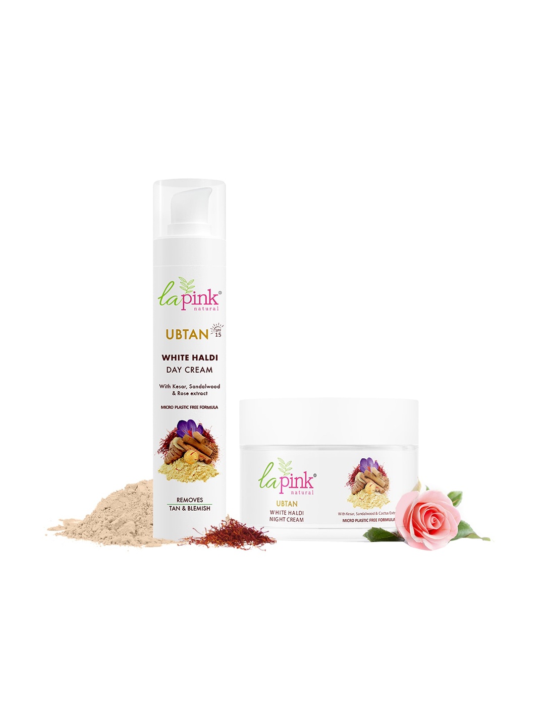

La Pink Ubtan Set of 2 White HaldiDay Cream-100ml -Haldi Face Night Cream - 100ml