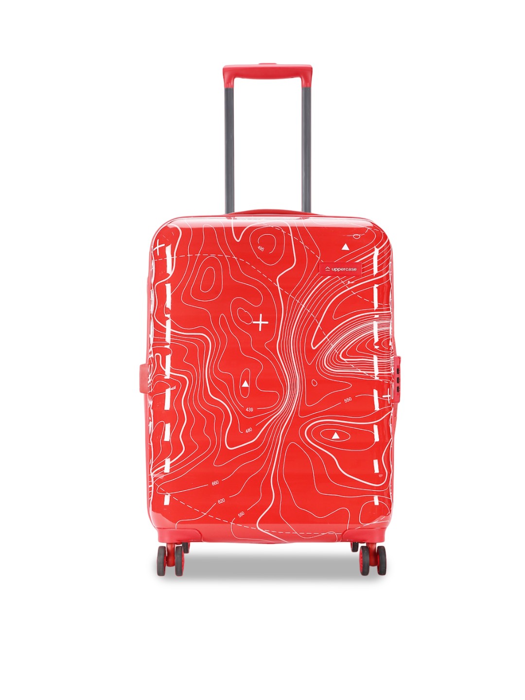 

uppercase Printed Hard-Sided Medium Trolley Bag, Red
