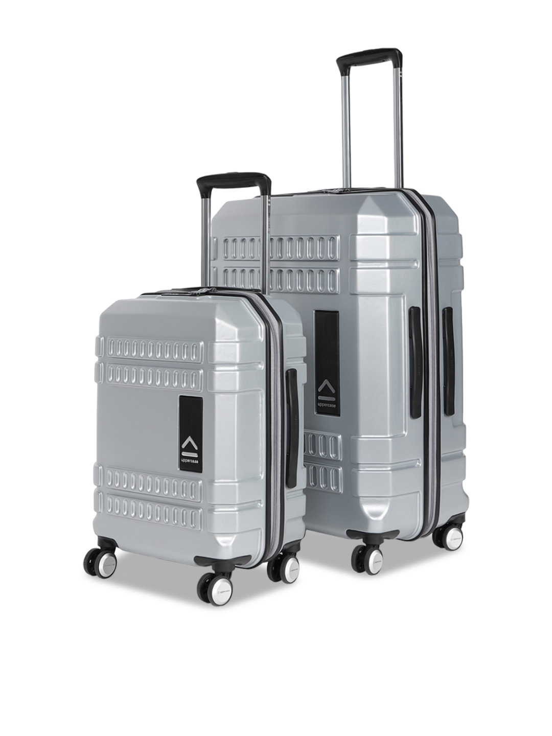 

uppercase Set of 2 Hard-Sided Trolley Bag, Silver