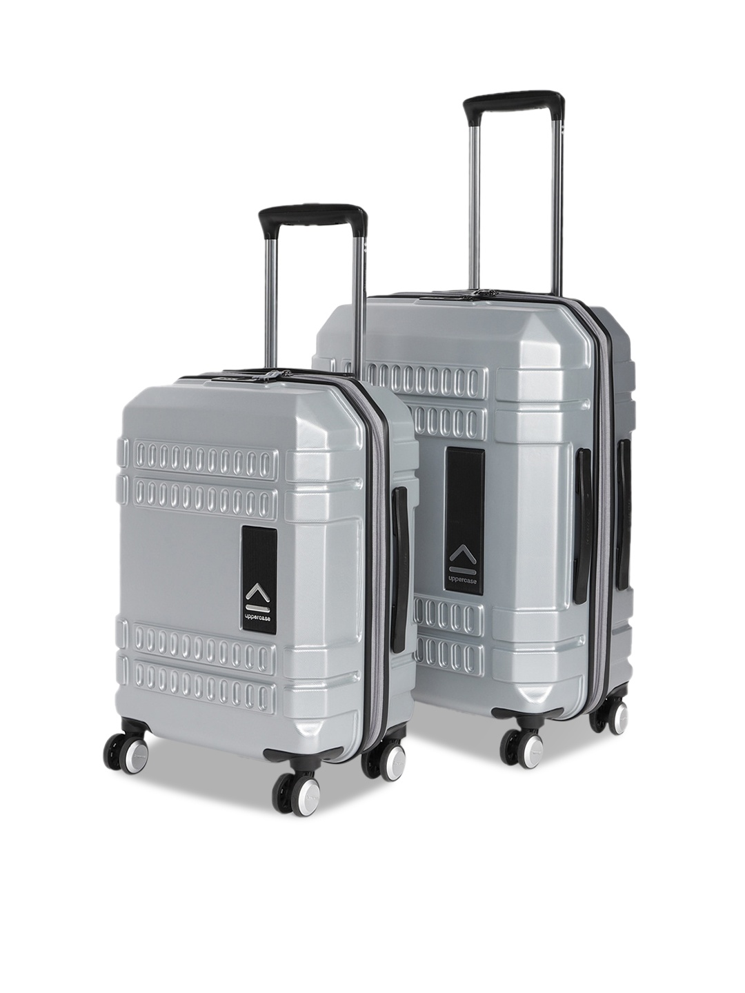 

uppercase Set Of 2 Hard-sided Trolley Bags, Silver