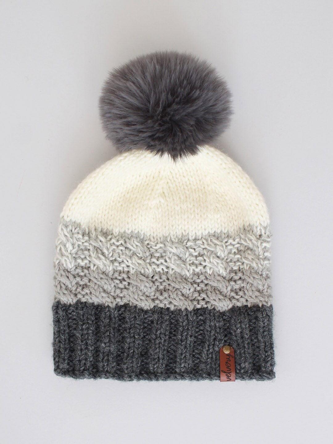 

Velvery Women Self Designed Beanie, Grey