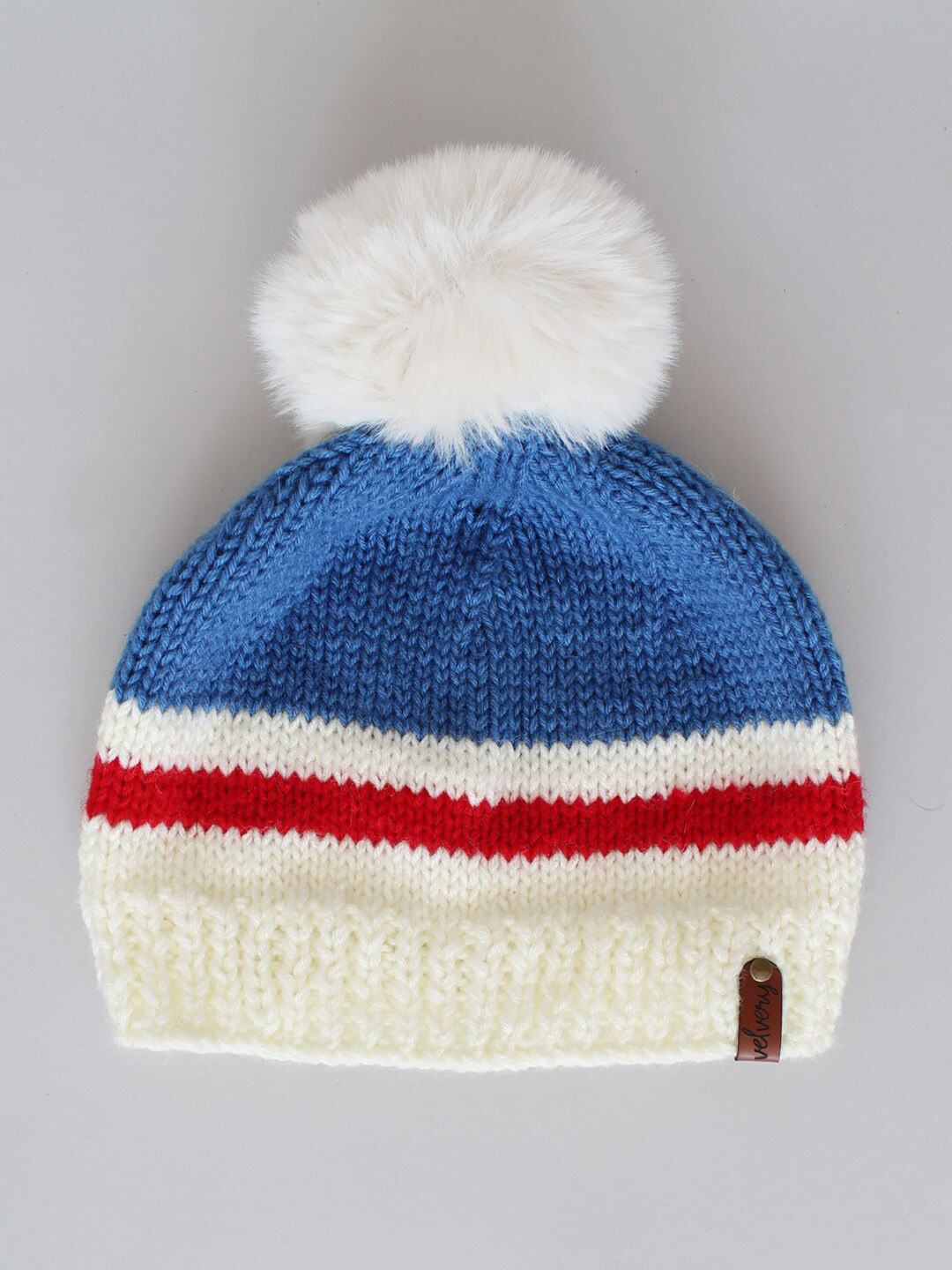 

Velvery Women Colourblocked Beanie, Blue