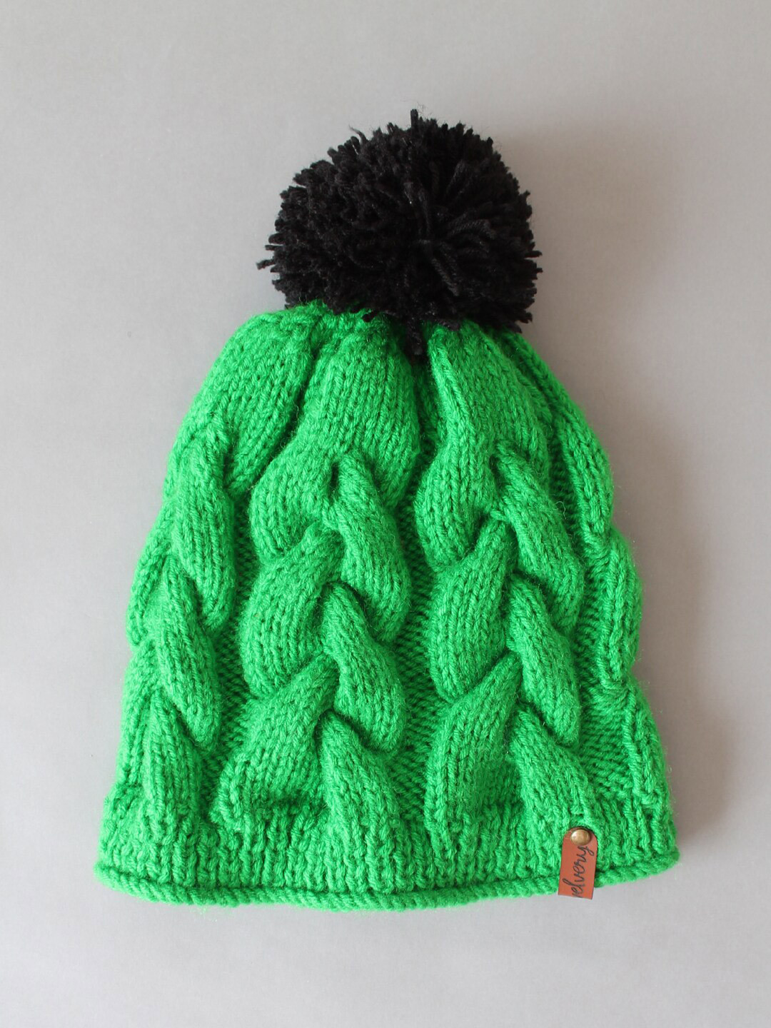 

Velvery Women Self Designed Beanie, Green