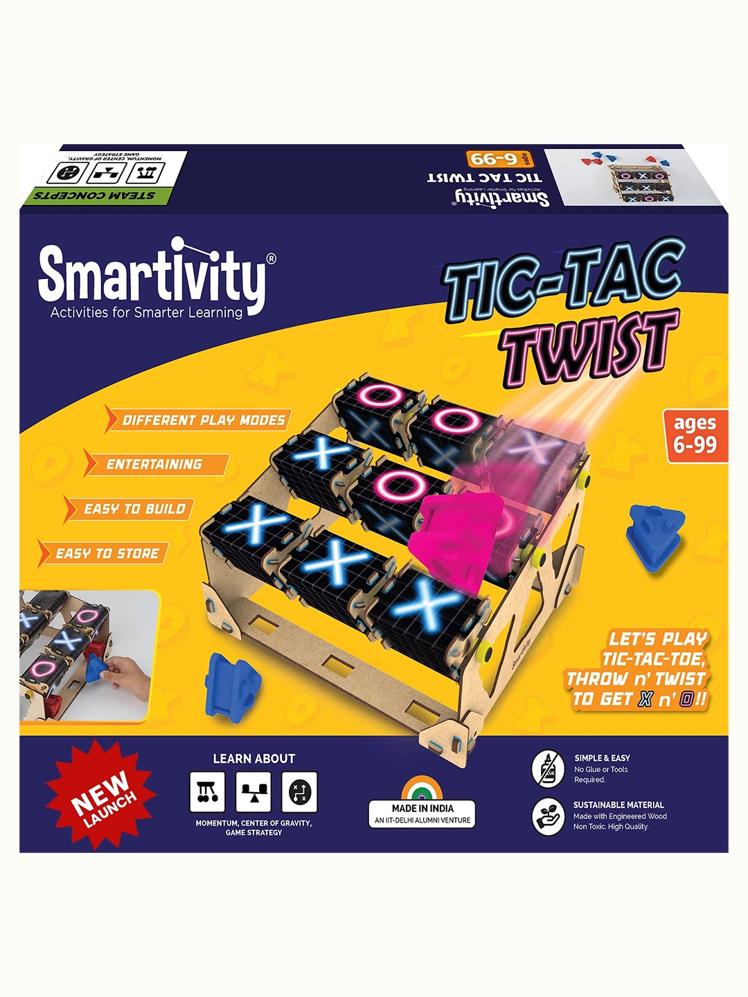 

Smartivity Kids Tic Tac Twist Learning & Development Toy, Pink