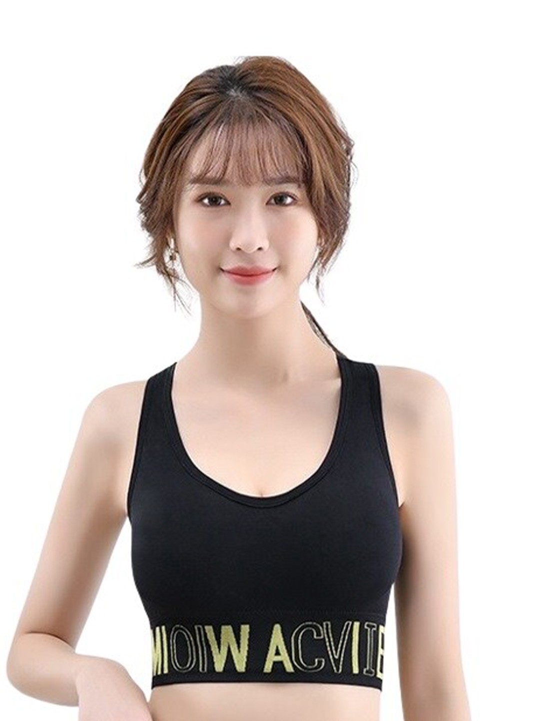 

Alexvyan Rapid-Dry Cotton Workout Bra With High Support Full Coverage Lightly Padded, Black