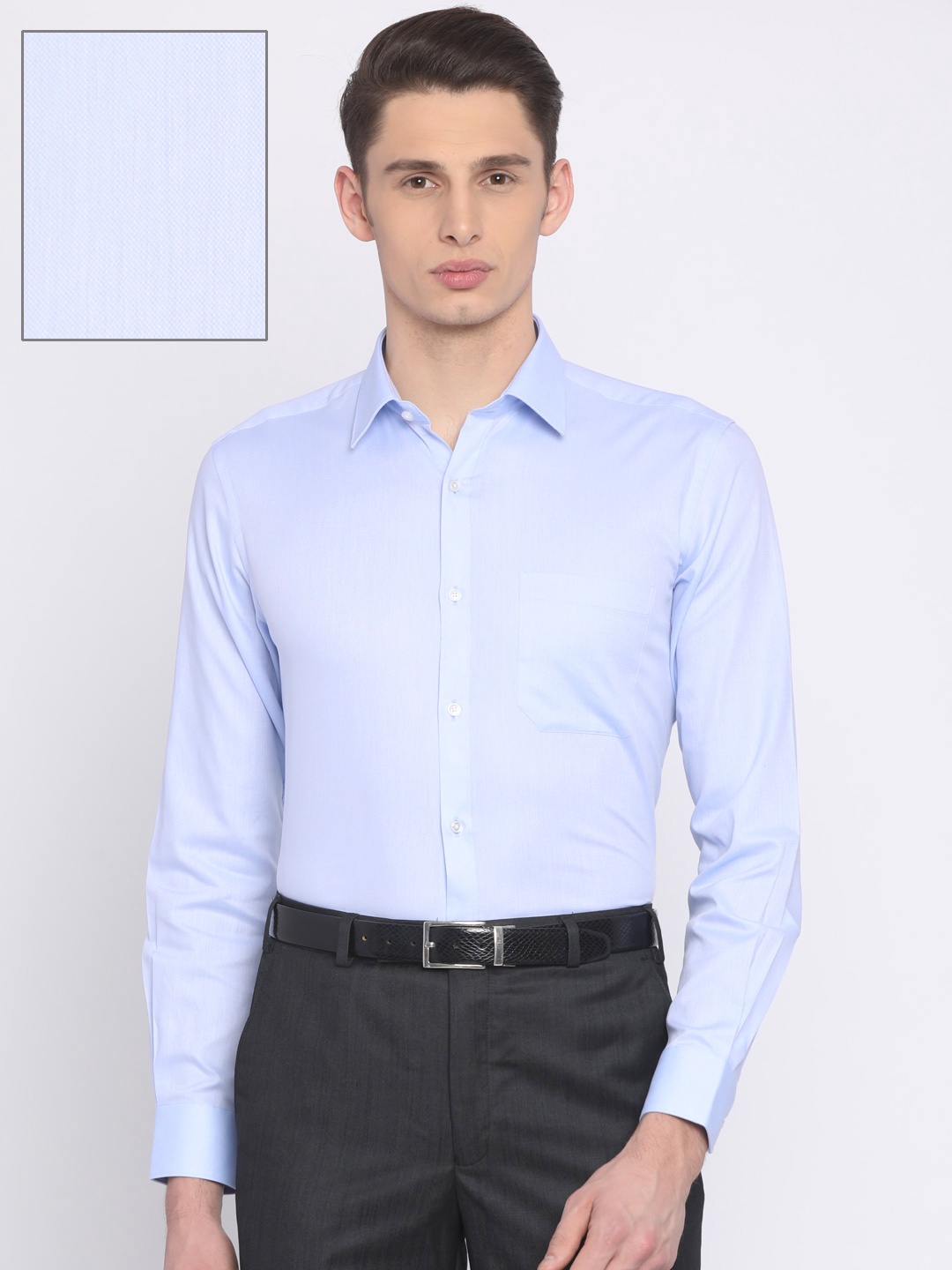 

Raymond Men Blue Contemporary Fit Self-Design Formal Shirt