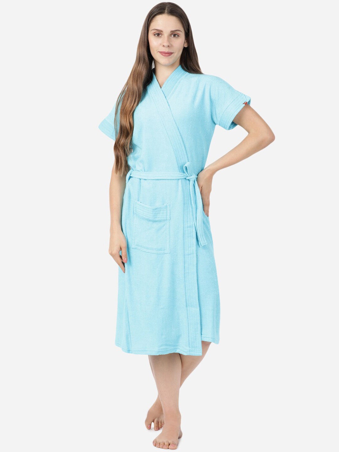 

GOLDSTROMS Women Cotton Bath Robe, Blue