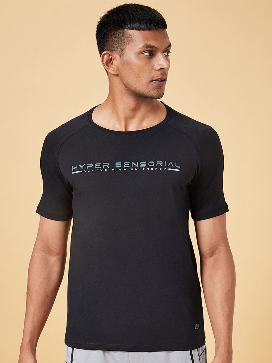 

Ajile by Pantaloons Typography Printed Polo Collar Slim Fit T-shirt, Black