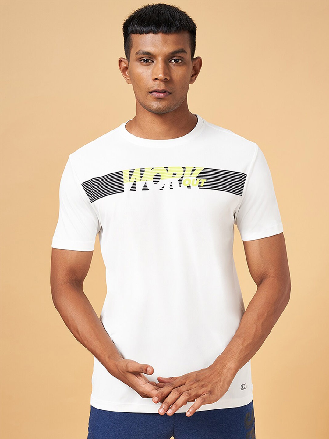 

Ajile by Pantaloons Men Typography Printed Slim Fit T-shirt, White