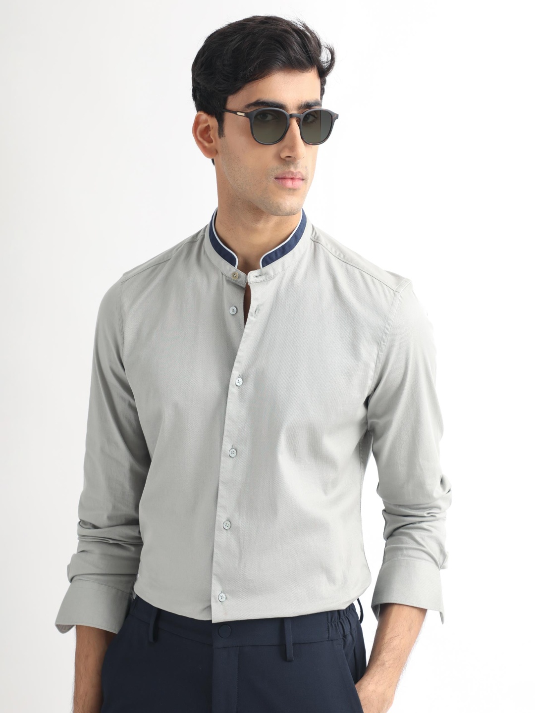 

RARE RABBIT Men Tehran Slim Fit Opaque Shirt, Grey