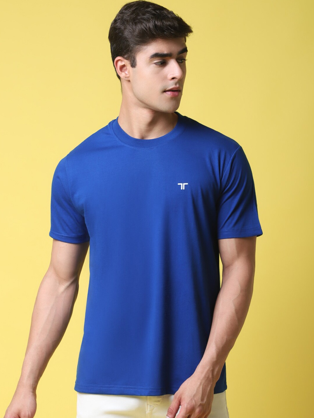 

1 Stop Fashion Round Neck Short Sleeves T-shirt, Blue
