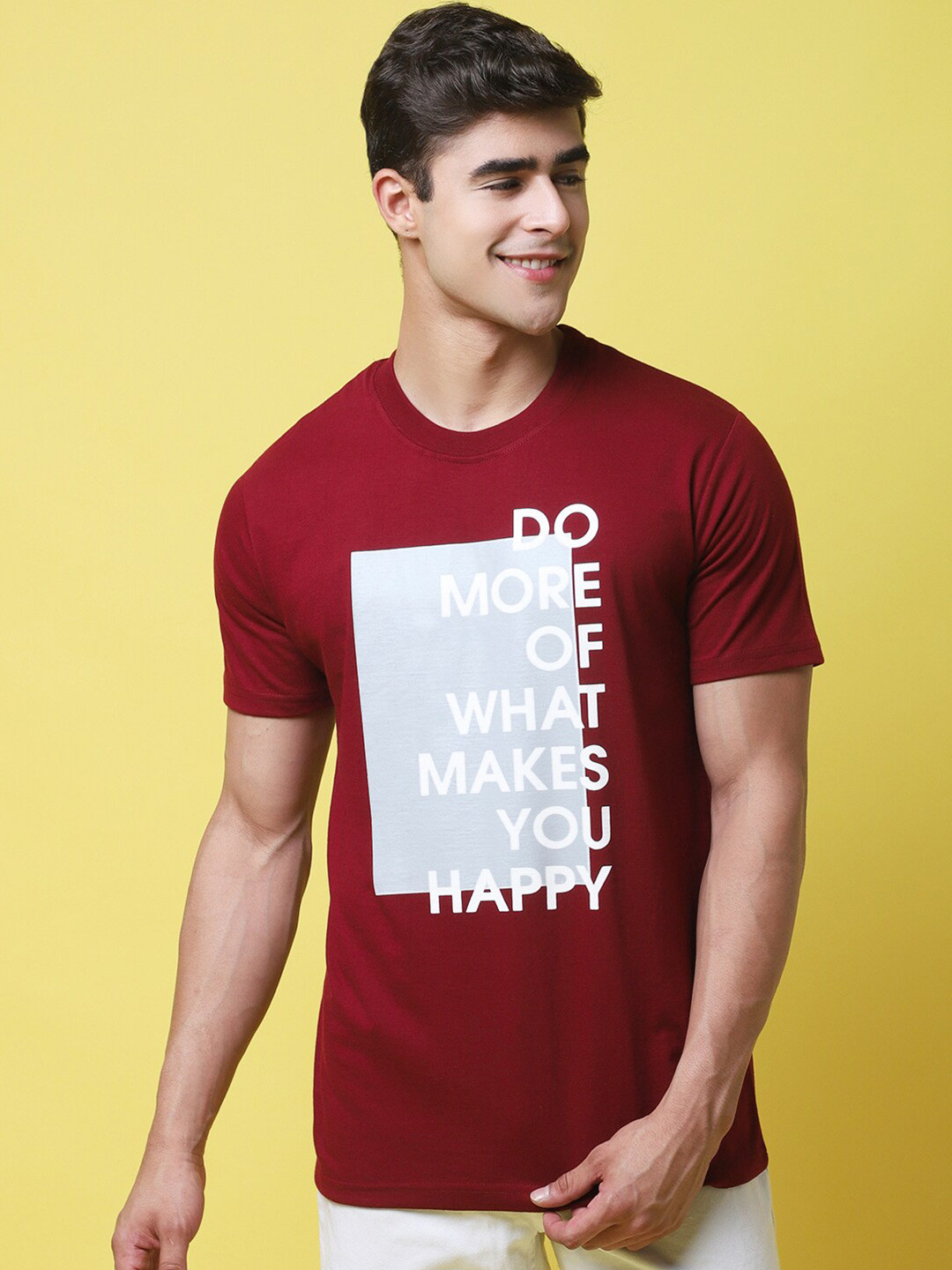 

1 Stop Fashion Typography Printed Regular Fit T-shirt, Red