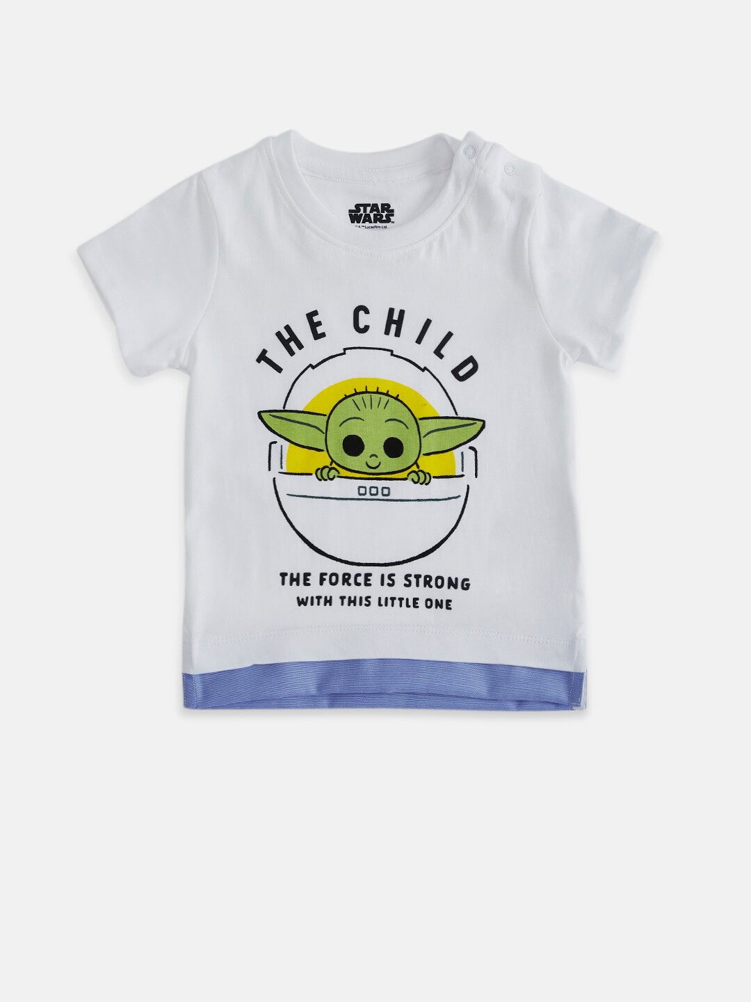

Pantaloons Baby Infant Boys Yoda Printed Cotton T-shirt, White