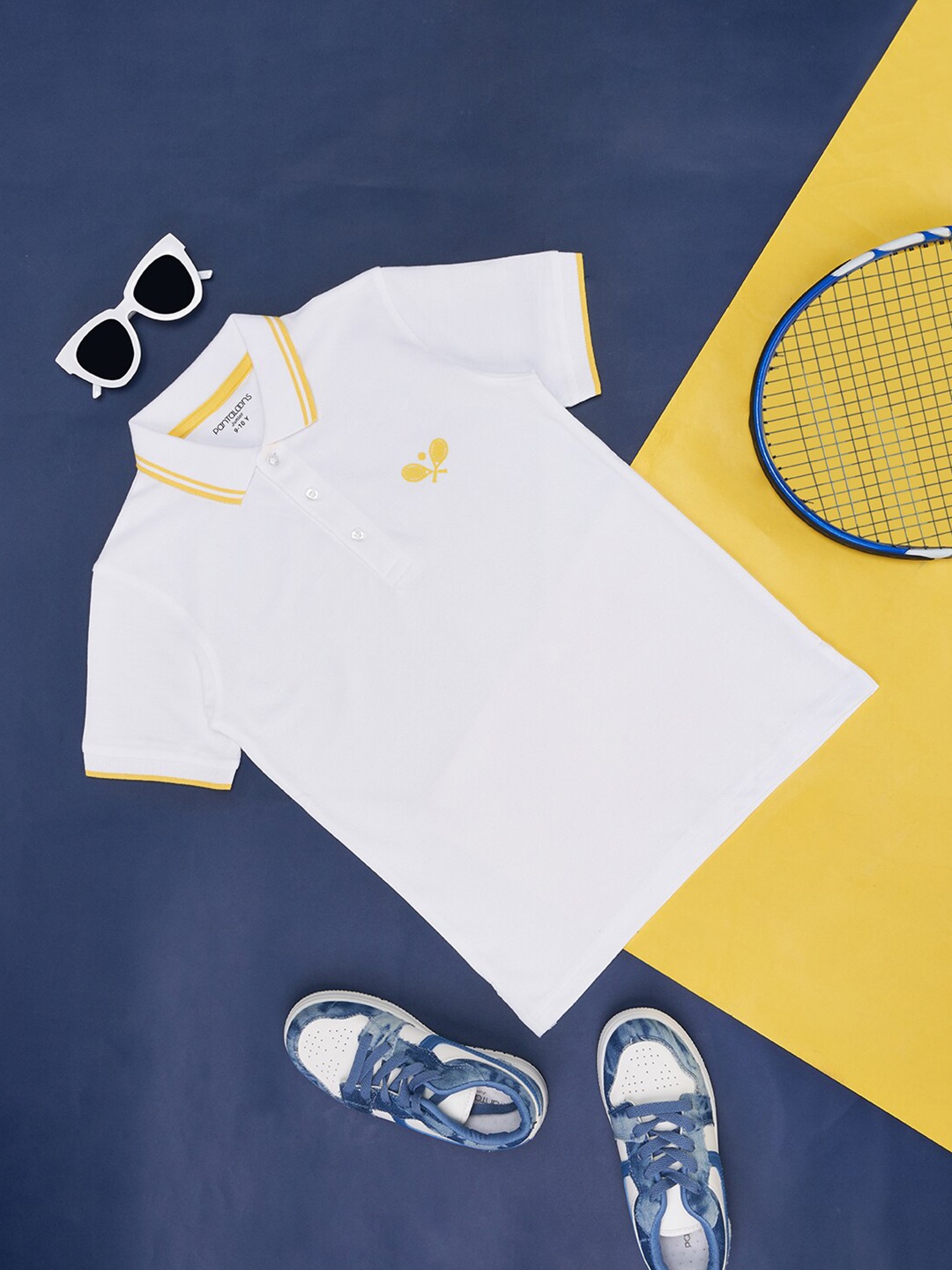 

Pantaloons Junior Boys Polo Collar Cotton T-shirt, White