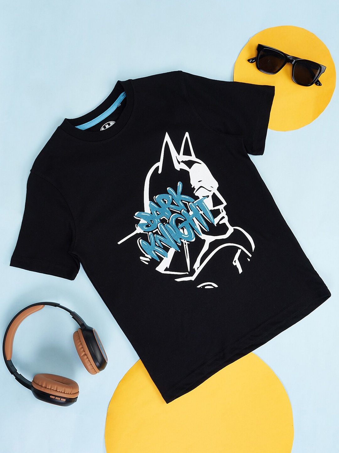 

Pantaloons Junior Boys Batman Printed Cotton T-shirt, Black