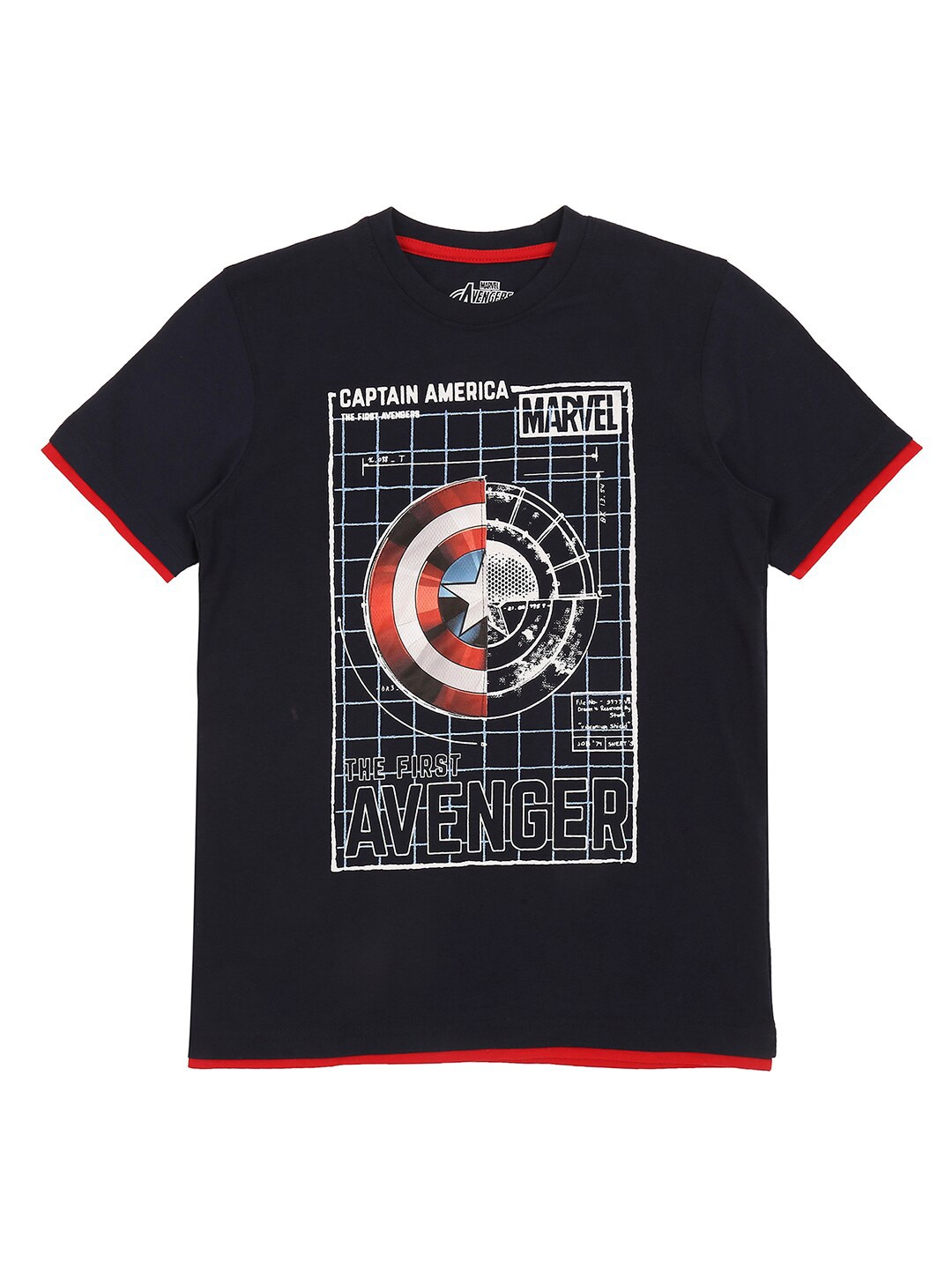 

Pantaloons Junior Boys Avengers Printed Cotton T-shirt, Navy blue