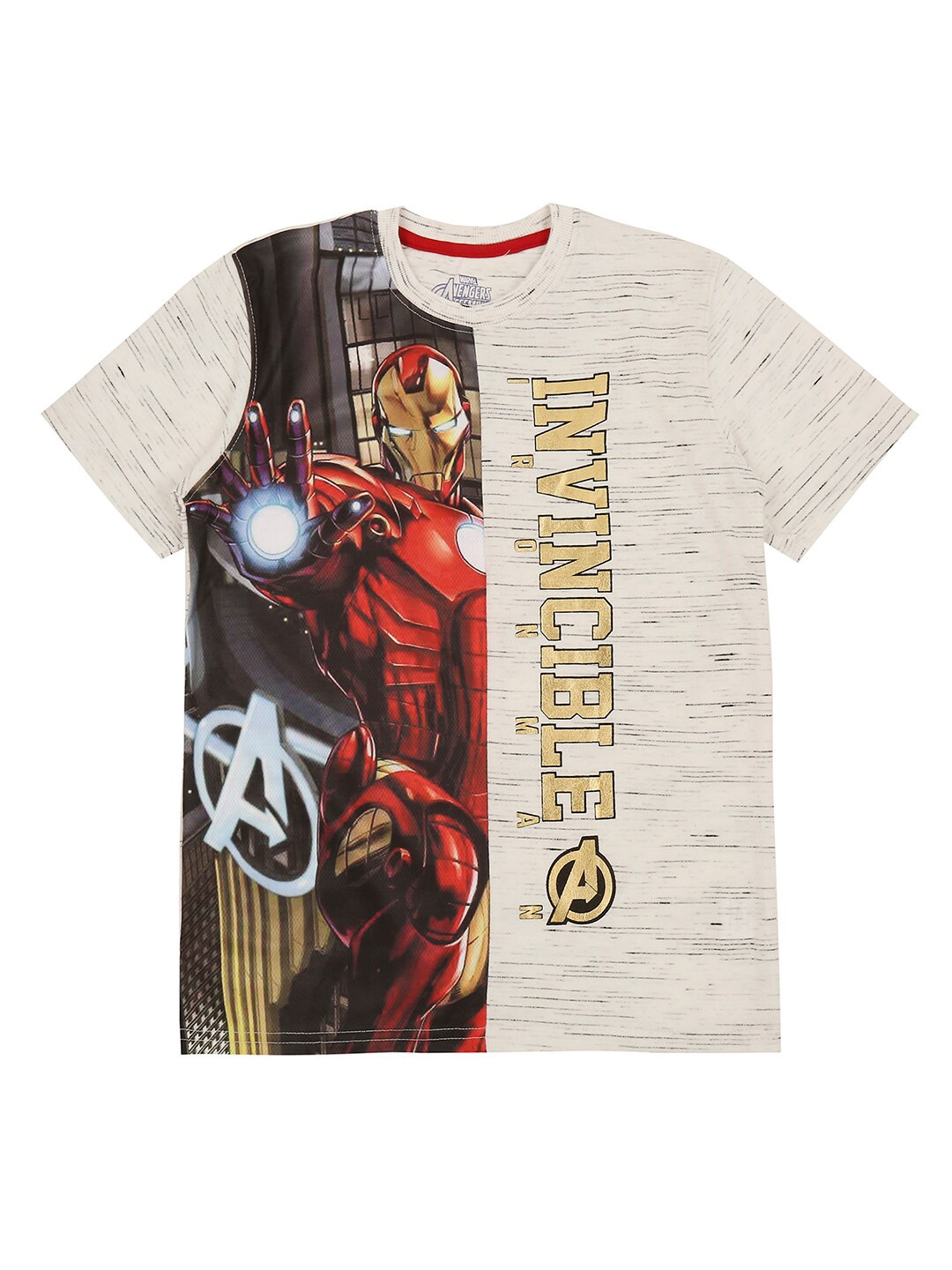 

Pantaloons Junior Boys Iron-Man Printed Cotton T-shirt, Off white