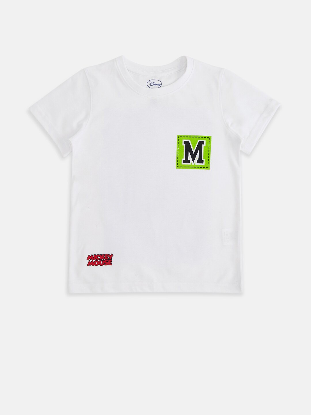 

Pantaloons Junior Boys Mickey Mouse Printed Cotton T-shirt, White