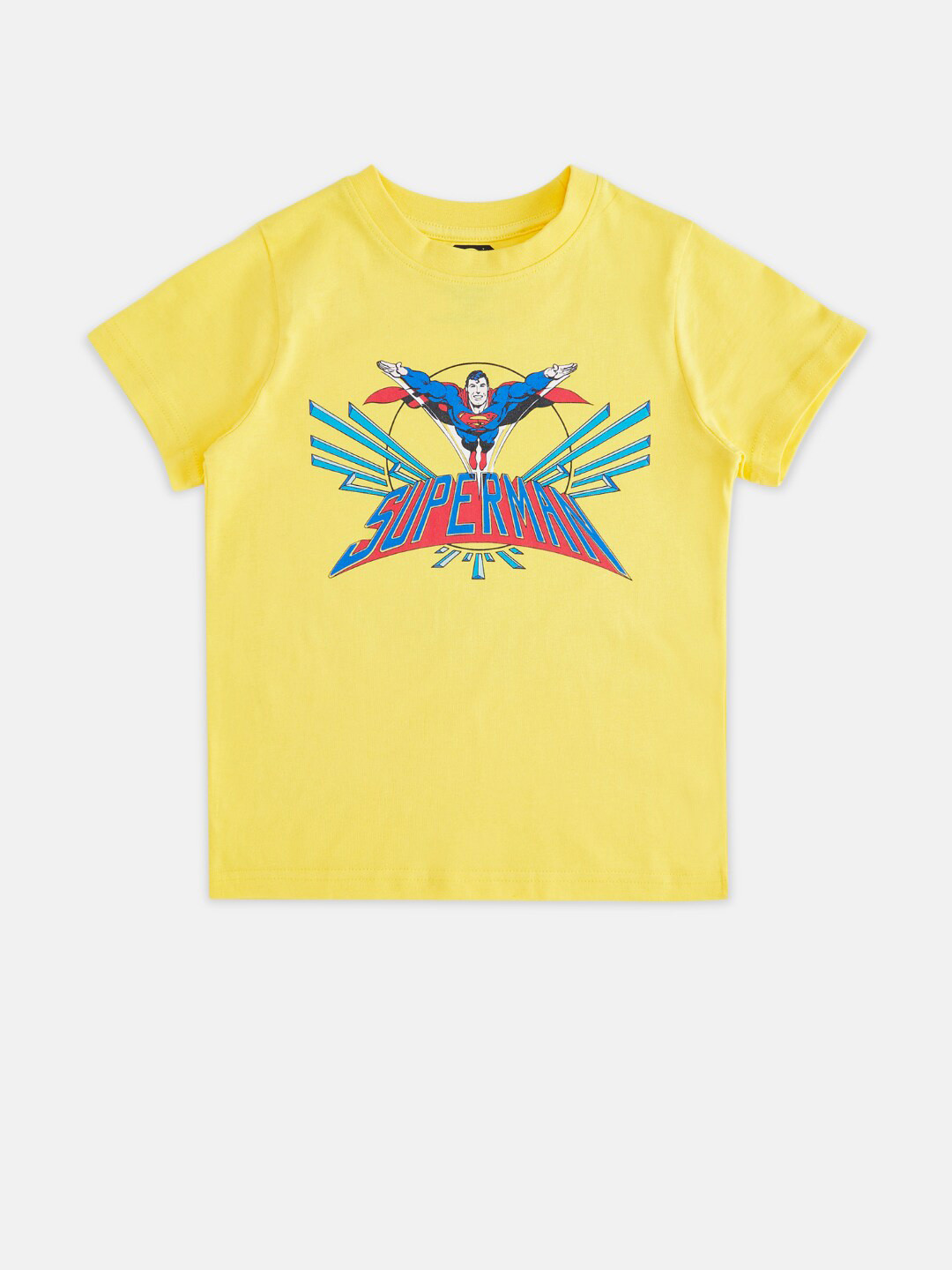 

Pantaloons Junior Boys Superman Printed Cotton T-shirt, Yellow