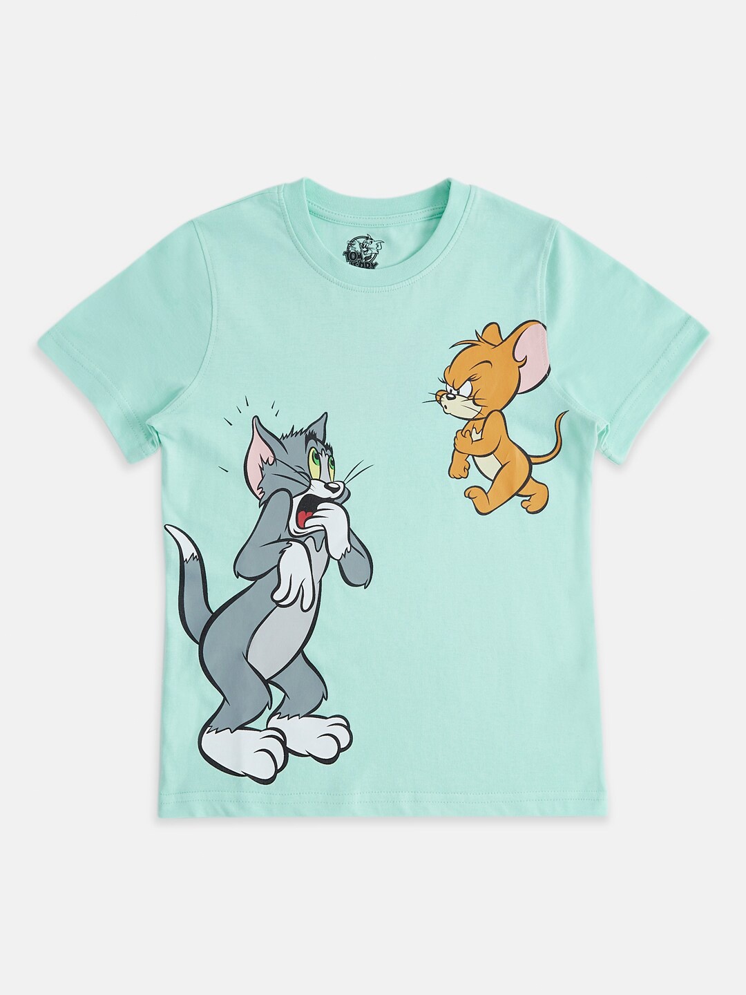

Pantaloons Junior Boys Tom & Jerry Printed Cotton T-shirt, Green