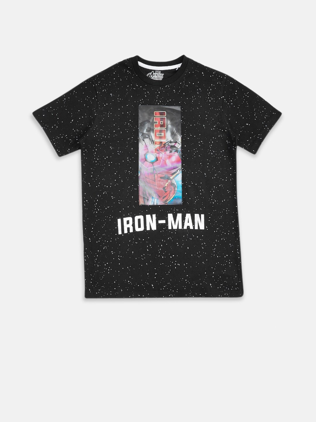 

Pantaloons Junior Boys Iron Man Printed Cotton T-shirt, Black