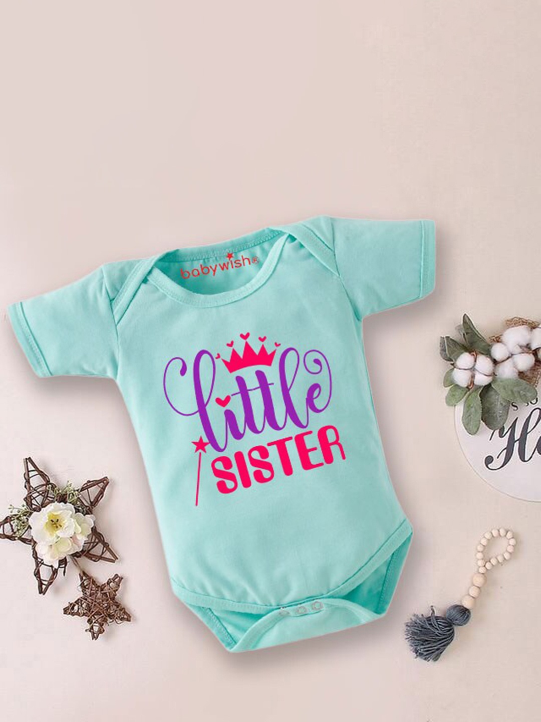 

Babywish Infants Printed Bodysuit, Sea green