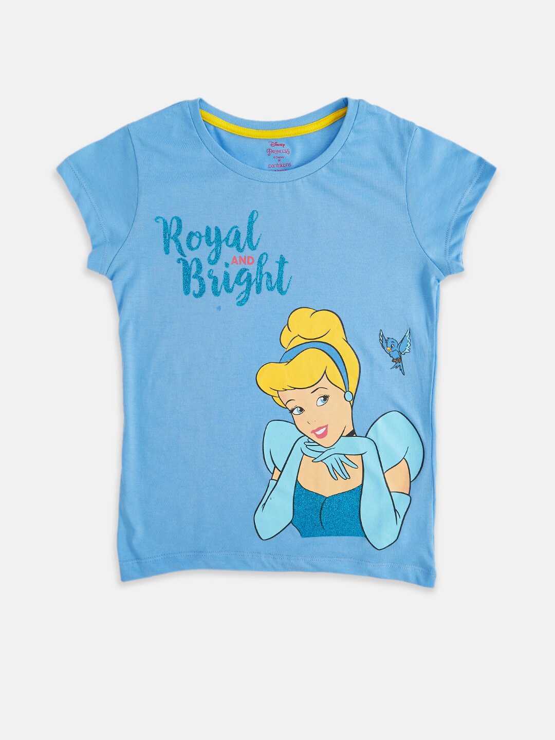 

Pantaloons Junior Girls Disney Printed Cotton T-shirt, Blue