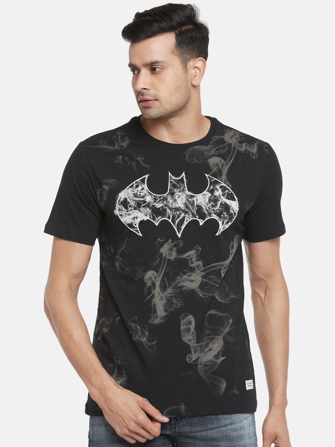

SF JEANS by Pantaloons Batman Printed Slim Fit Cotton T-shirt, Black