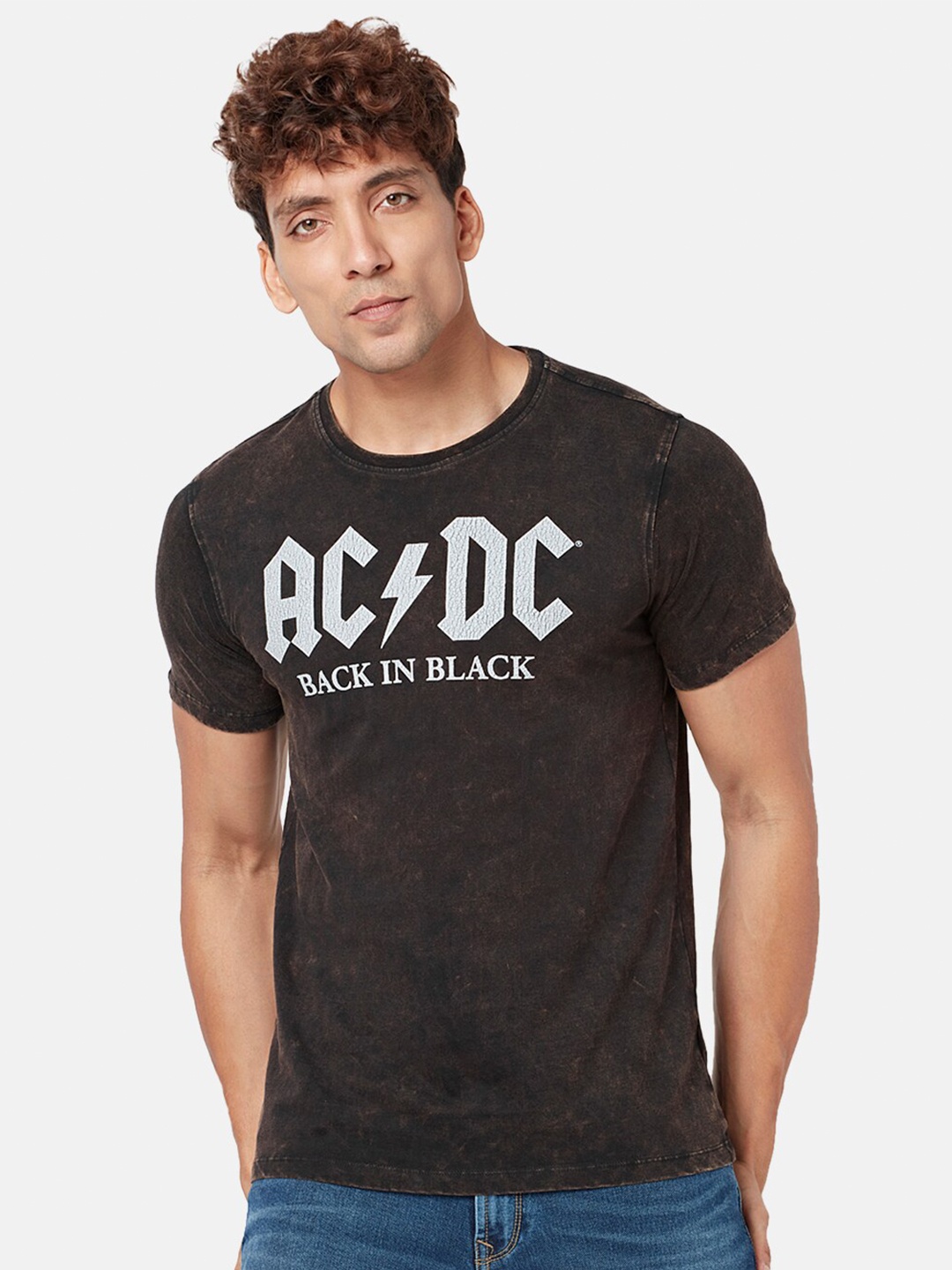 

SF JEANS by Pantaloons Typography Printed Slim Fit Cotton T-shirt, Black