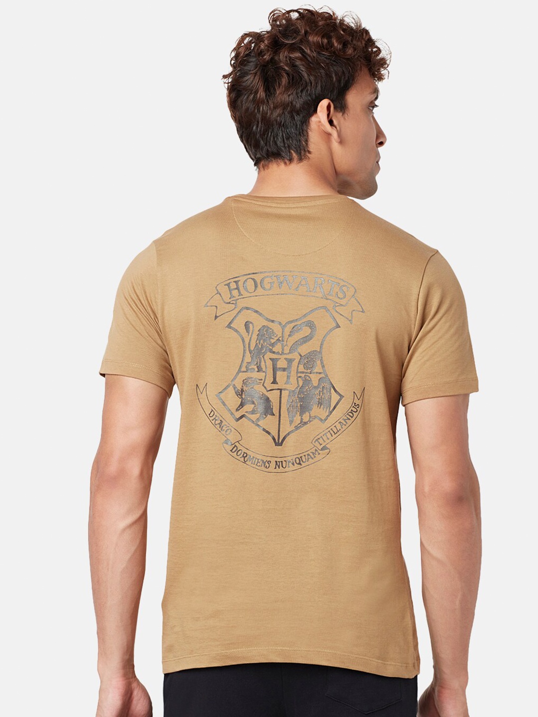 

SF JEANS by Pantaloons Harry Potter Printed Slim Fit Cotton T-shirt, Brown