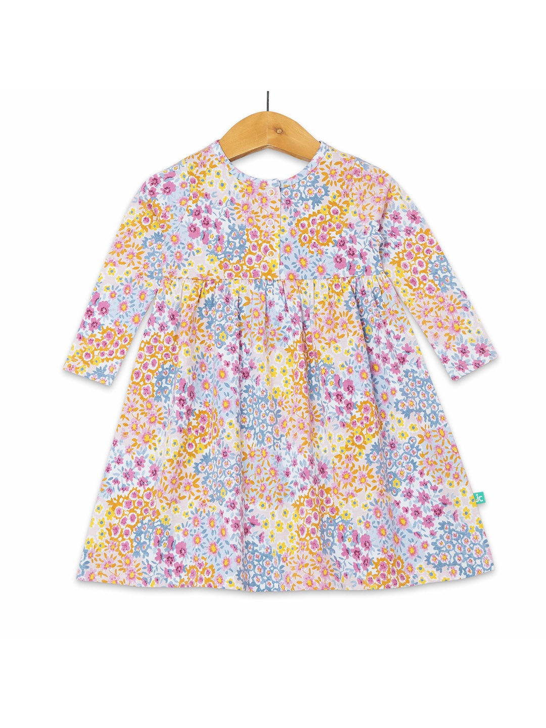 

JusCubs Infants Girls Floral Printed Cotton Fit & Flare Dress, Blue