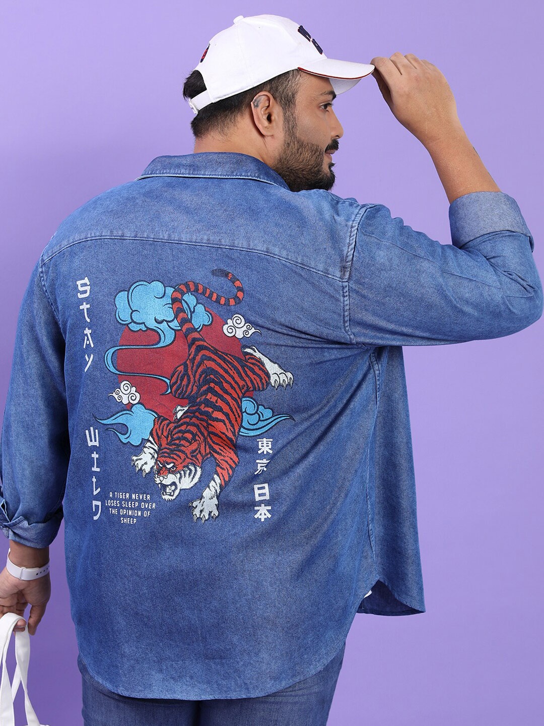 

HIGHLANDER Blue & Red Graphic Printed Plus Size Casual Shirt