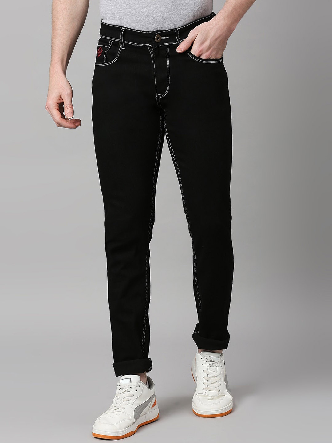 

HJ HASASI Men Slim Fit Stretchable Jeans, Black